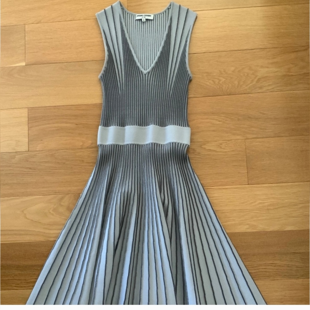 Opening Ceremony Grey Striped Dress